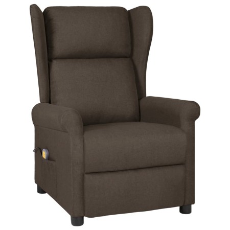 Sillón de masaje eléctrico tela marrón oscuro de vidaXL, Sillones de masaje eléctricos - Ref: Foro24-329654, Precio: 263,36 €...