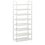 Shoe rack with 8 shelves in metal and silver non-woven textile by vidaXL, Shoe racks and shoe organizers - Ref: Foro24-330043...