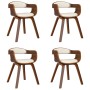 Sillas de comedor 4 uds cuero sintético y madera curvada crema de vidaXL, Sillas de comedor - Ref: Foro24-3092384, Precio: 57...