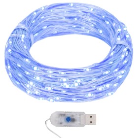 LED micro light garland 8 functions 40 m 400 blue LEDs by vidaXL, Christmas lights - Ref: Foro24-328849, Price: 20,74 €, Disc...