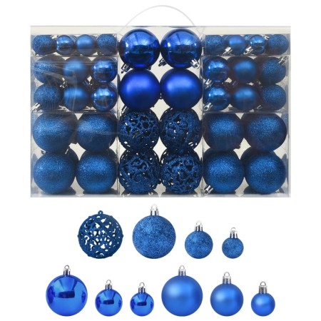 Christmas ball set 100 pieces blue by vidaXL, Festive decorations - Ref: Foro24-330085, Price: 33,05 €, Discount: %