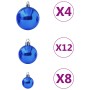 Weihnachtskugel-Set 100 Stück blau von vidaXL, Festliche Dekorationen - Ref: Foro24-330085, Preis: 31,74 €, Rabatt: %