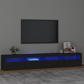 Mueble de TV con luces LED Negro 240x35x40 cm de vidaXL, Muebles TV - Ref: Foro24-3152723, Precio: 170,99 €, Descuento: %