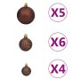 Set de bolas de Navidad 61 pzas con pico 150 LED dorado bronce de vidaXL, Luces de Navidad - Ref: Foro24-330095, Precio: 28,9...