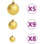 Set de bolas de Navidad 61 pzas con pico 150 LED dorado bronce de vidaXL, Luces de Navidad - Ref: Foro24-330095, Precio: 28,9...