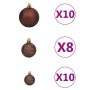 Set de bolas de Navidad 120 pzas con pico 300 LED dorado bronce de vidaXL, Luces de Navidad - Ref: Foro24-330096, Precio: 51,...