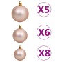 Set de bolas de Navidad 61 pzas con pico 150 LED oro rosa de vidaXL, Luces de Navidad - Ref: Foro24-330097, Precio: 48,11 €, ...