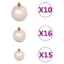 Set de bolas de Navidad 120 pzas con pico 300 LED oro rosa de vidaXL, Luces de Navidad - Ref: Foro24-330098, Precio: 56,81 €,...