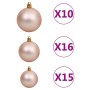 Set de bolas de Navidad 120 pzas con pico 300 LED oro rosa de vidaXL, Luces de Navidad - Ref: Foro24-330098, Precio: 56,81 €,...