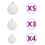 Set de bolas de Navidad 61 pzas con pico 150 LED blanco y gris de vidaXL, Luces de Navidad - Ref: Foro24-330099, Precio: 23,3...