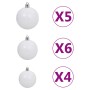 Set de bolas de Navidad 61 pzas con pico 150 LED blanco y gris de vidaXL, Luces de Navidad - Ref: Foro24-330099, Precio: 23,3...