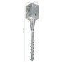 Ground spikes 6 units galvanized steel silver 9x9x56 cm by vidaXL, Spikes for anchoring in the ground - Ref: Foro24-145440, P...