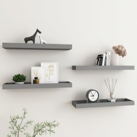 Loggia wall shelves 4 pcs gray MDF 60x15x4 cm by vidaXL, Shelves and shelves - Ref: Foro24-330218, Price: 41,99 €, Discount: %