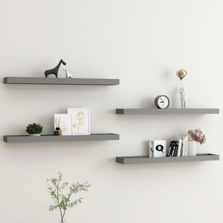 Estantes de pared Loggia 4 uds gris MDF 80x15x4 cm de vidaXL, Estantes y estanterías - Ref: Foro24-330232, Precio: 34,99 €, D...