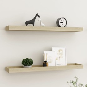 Loggia wall shelves 2 pcs oak color MDF 80x15x4 cm by vidaXL, Shelves and shelves - Ref: Foro24-330233, Price: 28,99 €, Disco...