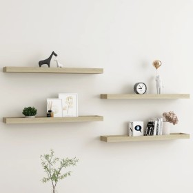 Loggia wall shelves 4 pcs oak color MDF 80x15x4 cm by vidaXL, Shelves and shelves - Ref: Foro24-330234, Price: 42,99 €, Disco...