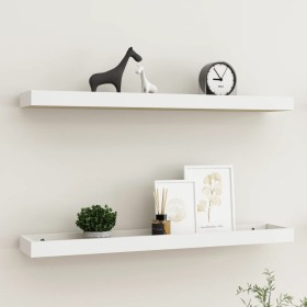 Loggia wall shelves 2 pcs oak and white MDF 80x15x4 cm by vidaXL, Shelves and shelves - Ref: Foro24-330235, Price: 28,99 €, D...