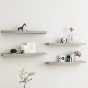 Loggia wall shelves 4 pcs concrete gray MDF 80x15x4 cm by vidaXL, Shelves and shelves - Ref: Foro24-330238, Price: 36,95 €, D...