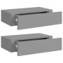 Wall shelves with drawer 2 pcs MDF gray 40x23.5x10 cm by vidaXL, Shelves and shelves - Ref: Foro24-330246, Price: 61,18 €, Di...