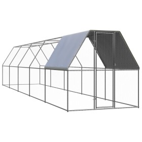 Jaula gallinero de exterior de acero galvanizado 2x10x2 m de vidaXL, Jaulas y habitáculos para animales pequeños - Ref: Foro2...