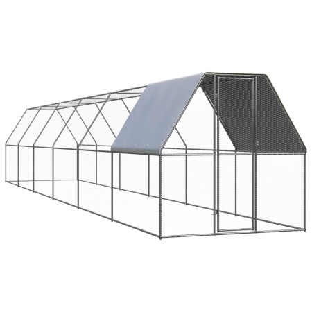 Galvanized steel outdoor chicken coop cage 2x12x2 m by vidaXL, Cages and habitats for small animals - Ref: Foro24-3089323, Pr...