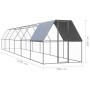 Jaula gallinero de exterior de acero galvanizado 2x12x2 m de vidaXL, Jaulas y habitáculos para animales pequeños - Ref: Foro2...