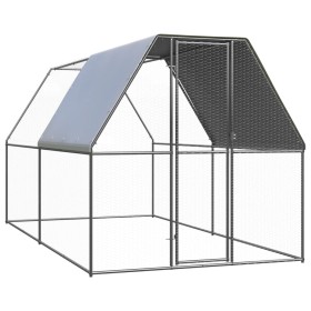 Jaula gallinero de exterior de acero galvanizado 2x4x2 m de vidaXL, Jaulas y habitáculos para animales pequeños - Ref: Foro24...