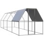 Jaula gallinero de exterior de acero galvanizado 2x8x2 m de vidaXL, Jaulas y habitáculos para animales pequeños - Ref: Foro24...