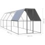 Galvanized steel outdoor chicken coop cage 2x8x2 m by vidaXL, Cages and habitats for small animals - Ref: Foro24-3089321, Pri...