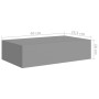 Wall shelves with drawer 2 pcs MDF gray 40x23.5x10 cm by vidaXL, Shelves and shelves - Ref: Foro24-330246, Price: 61,18 €, Di...