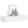 Wall shelves with drawer 2 pcs MDF white 60x23.5x10 cm by vidaXL, Shelves and shelves - Ref: Foro24-330256, Price: 89,62 €, D...