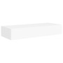 Wall shelves with drawer 2 pcs MDF white 60x23.5x10 cm by vidaXL, Shelves and shelves - Ref: Foro24-330256, Price: 89,62 €, D...