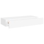 Wall shelves with drawer 2 pcs MDF white 60x23.5x10 cm by vidaXL, Shelves and shelves - Ref: Foro24-330256, Price: 89,62 €, D...