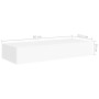 Wall shelves with drawer 2 pcs MDF white 60x23.5x10 cm by vidaXL, Shelves and shelves - Ref: Foro24-330256, Price: 89,62 €, D...