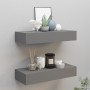 Wall shelves with drawer 2 pcs MDF gray 60x23.5x10 cm by vidaXL, Shelves and shelves - Ref: Foro24-330260, Price: 89,62 €, Di...