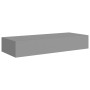 Wall shelves with drawer 2 pcs MDF gray 60x23.5x10 cm by vidaXL, Shelves and shelves - Ref: Foro24-330260, Price: 89,62 €, Di...