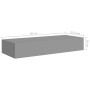 Wall shelves with drawer 2 pcs MDF gray 60x23.5x10 cm by vidaXL, Shelves and shelves - Ref: Foro24-330260, Price: 89,62 €, Di...