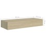 Estantes de pared con cajón 2 uds MDF roble 60x23,5x10 cm de vidaXL, Estantes y estanterías - Ref: Foro24-330262, Precio: 79,...