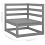 Gartenmöbel 8-teilig graues massives Kiefernholz von vidaXL, Gartensets - Ref: Foro24-3075701, Preis: 398,37 €, Rabatt: %