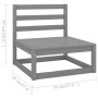 Garden furniture 8 pieces gray solid pine wood by vidaXL, Garden sets - Ref: Foro24-3075711, Price: 398,37 €, Discount: %