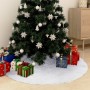 White Christmas tree skirt 90 cm synthetic leather by vidaXL, Christmas tree footmuff - Ref: Foro24-330269, Price: 15,44 €, D...