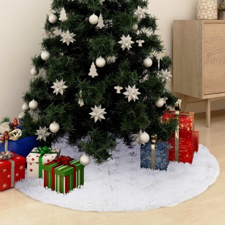 Luxury white Christmas tree skirt 90 cm synthetic leather by vidaXL, Christmas tree footmuff - Ref: Foro24-330272, Price: 20,...