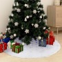 Luxury white Christmas tree skirt 90 cm synthetic leather by vidaXL, Christmas tree footmuff - Ref: Foro24-330272, Price: 20,...