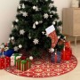 Luxury Christmas Tree Skirt with Red Fabric Sock 90cm by vidaXL, Christmas tree footmuff - Ref: Foro24-330275, Price: 19,31 €...