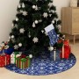 Falda del árbol de Navidad de lujo con calcetín tela azul 90 cm de vidaXL, Cubrepié del árbol de Navidad - Ref: Foro24-330278...