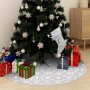 Luxury Christmas tree skirt and white fabric stocking 90 cm by vidaXL, Christmas tree footmuff - Ref: Foro24-330287, Price: 1...