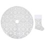 Luxury Christmas Tree Skirt and Stocking White Fabric 122cm by vidaXL, Christmas tree footmuff - Ref: Foro24-330288, Price: 2...