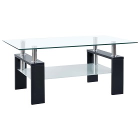 Transparent black tempered glass coffee table 95x55x40 cm by vidaXL, Coffee table - Ref: Foro24-330303, Price: 83,97 €, Disco...