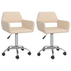 Swivel dining chairs 2 units cream fabric by vidaXL, dining chairs - Ref: Foro24-330321, Price: 100,45 €, Discount: %