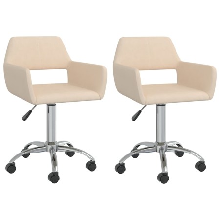 Swivel dining chairs 2 units cream fabric by vidaXL, dining chairs - Ref: Foro24-330321, Price: 100,45 €, Discount: %